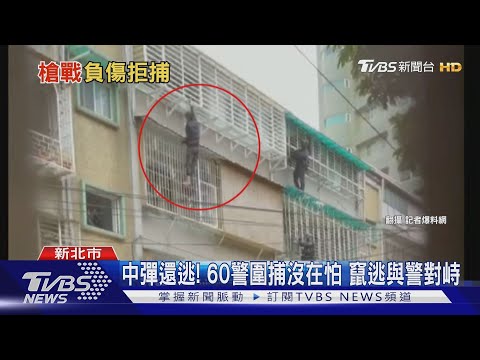 為躲警當蜘蛛人!通緝犯遭圍捕　竟爬窗逃跑「與警對峙」｜TVBS新聞