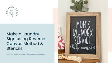 Make a Laundry Sign using Reverse Canvas Method & Stencils