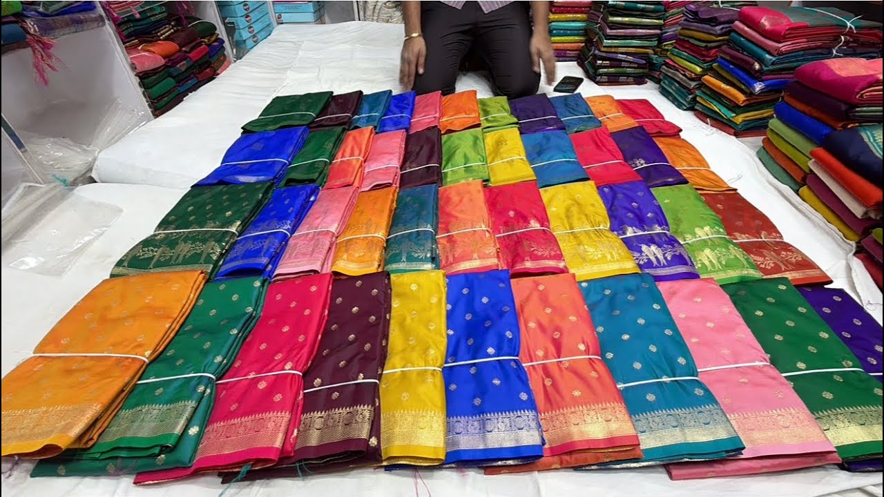 From. 495/-|| Chickpet Bangalore wholesale Silk sarees||Single saree Courier available
