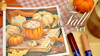 DRAW WITH ME: Cozy Fall Art 🍂  Autumnal Hygge Illustration Inspiration ft. Arrtx