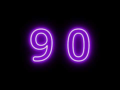 0:90 Neon Timer | Glowing Purple Countdown | Silent, No Music