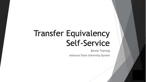 Transfer Equivalency Self-Service for Students