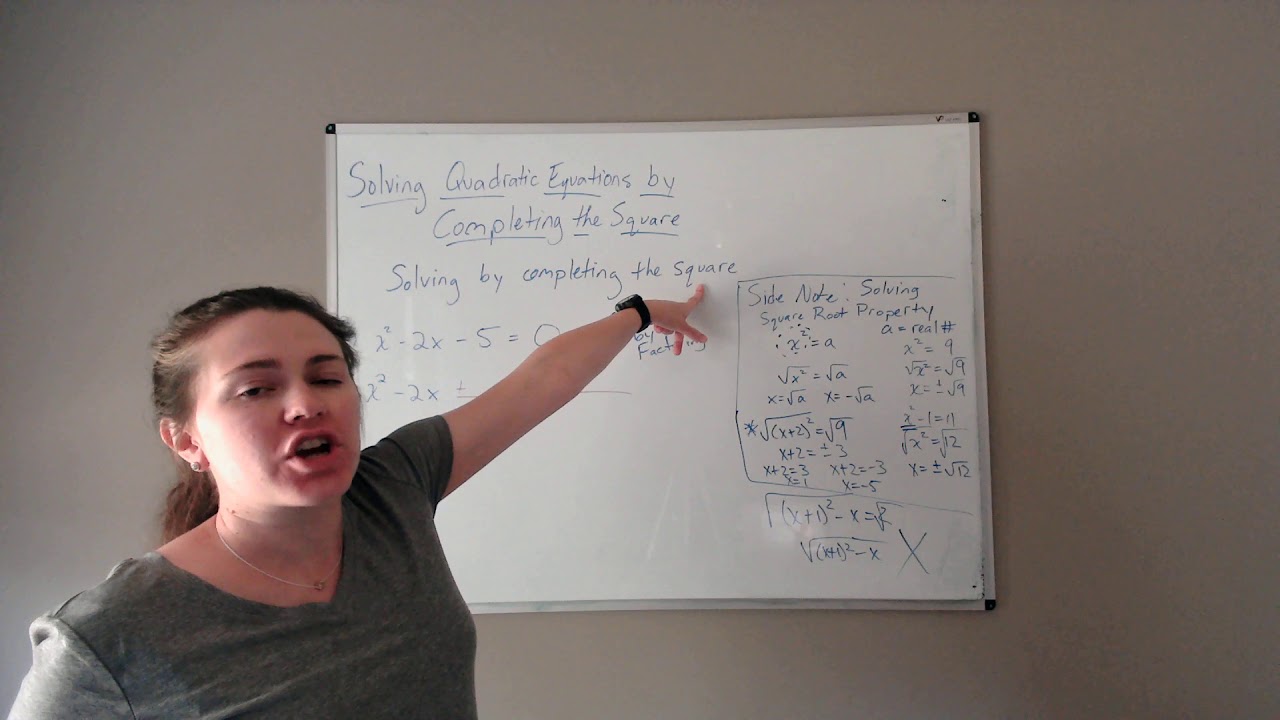 Day 7 Part 2: Solving Quadratics by Completing the Square - YouTube