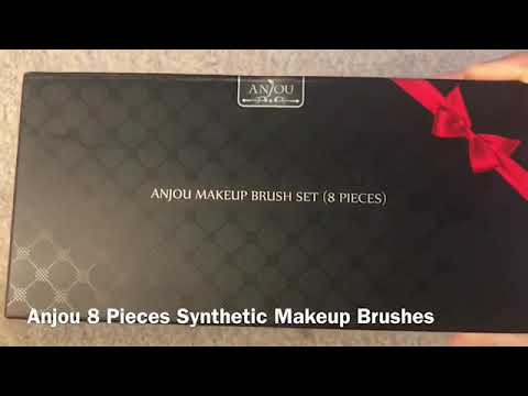 Anjou 8 Pieces Synthetic Makeup Brushes( unboxing) Bộ cọ giá rẻ tại Amazon