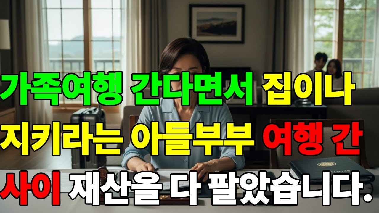 가족여행 간다면서 집이나 지키라는 아들부부 여행 간 사이에 재산을 다 팔았습니다