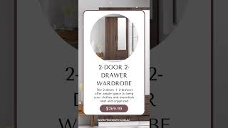2-Door 2-Drawer Wardrobe – Stylish Storage for Bedrooms 👗🚪