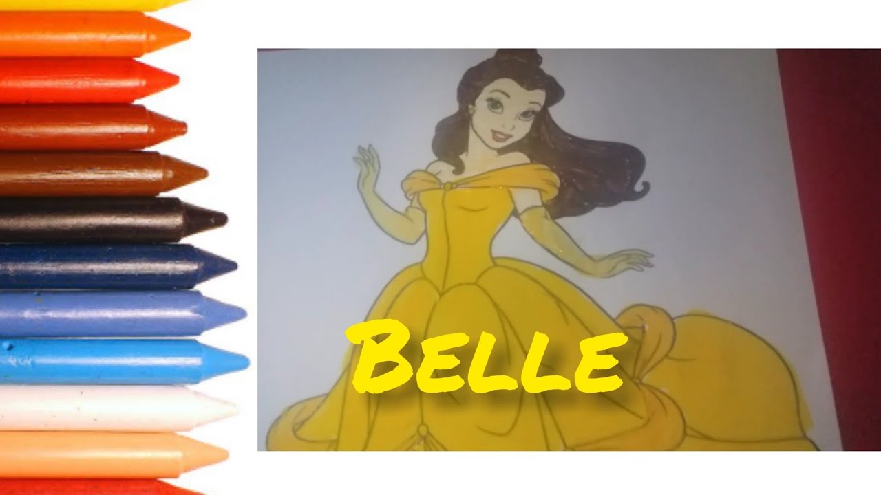 Belle coloring page | dress coloring | Kids coloring page channel - YouTube