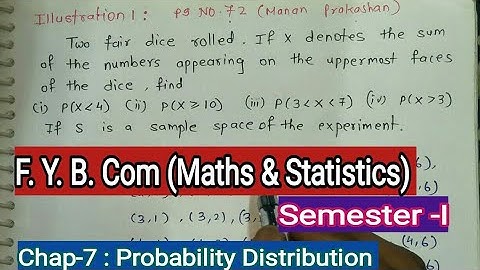 Part-2 Probability Distribution | F. Y. B. Com (Sem-1)| Mathematics & Statistics by Ramesh Sir