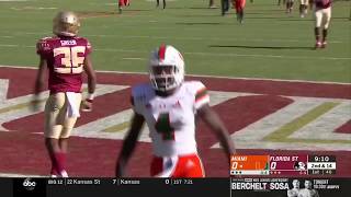 Jeff Thomas (Miami WR) vs Florida St (2019)