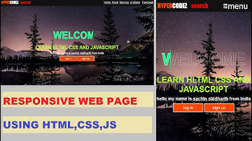 how to make responsive website using html css js |responsive web page des|#html #css #js #hypercodez