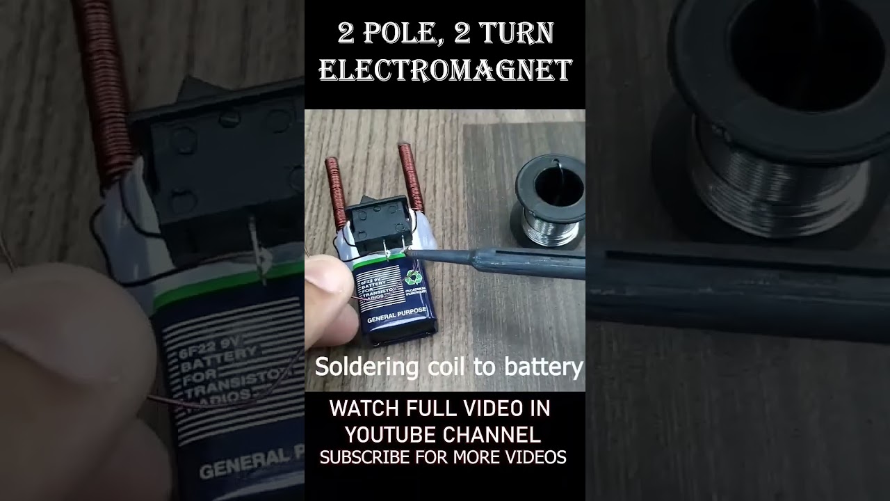 2 pole, 2 turn electromagnet making video 