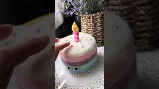 Needle felted Rainbow cake