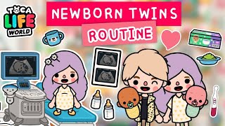 NEWBORN TWINS BABY ROUTINE 👶🏻👧🏻🍼| TOCA LIFE WORLD 🌏
