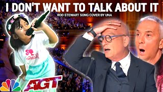 Filipino girl Singing I Don't want To Talk About it (Rod Stewart) The judges standing ovation in AGT