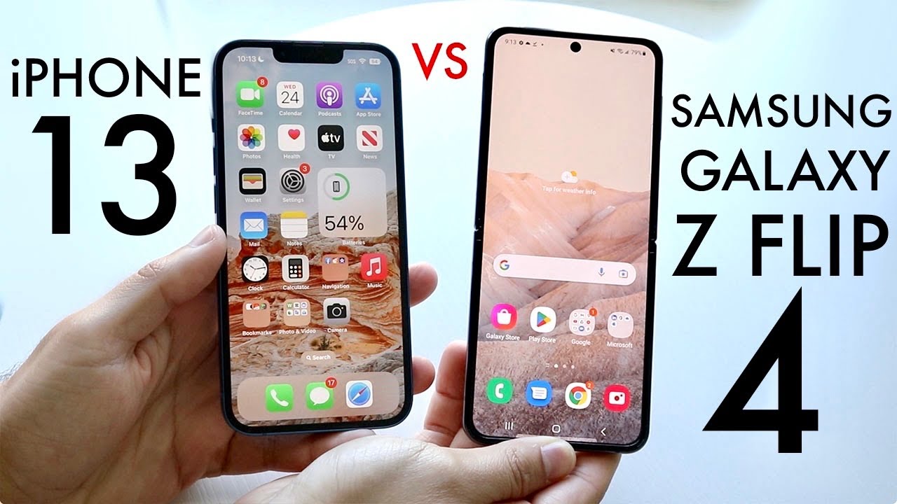Samsung Galaxy Z Flip 4 Vs iPhone 13! (Comparison) (Review) - YouTube