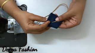 Latest Beautiful Saree Blouse Latkan Fabric Flower Latkan Model Blouse Hangings Cutting & Sching