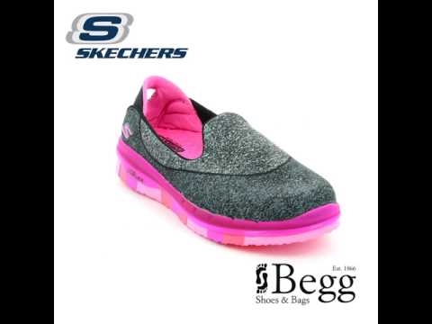 Skechers Go Flex Girls 81078 BKHP Black hot pink combi