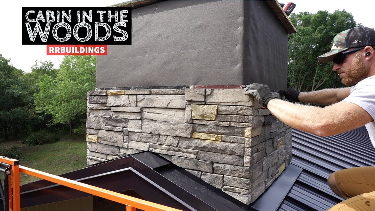 Cabin in The Woods: Finishing the Chimney Versetta Stone - YouTube