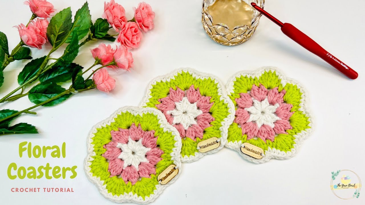 Spring Floral Coasters Easy Crochet Coasters YouTube
