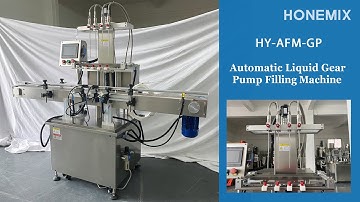 Automatic 4 heads liquid gear pump filling machine with servo control and metal suction pipe