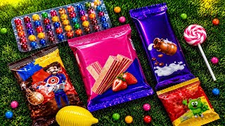 🍭 Colorful Candy ASMR 🍫 | Crunchy Chocolate, Gummies & Rainbow Lollipop Sounds
