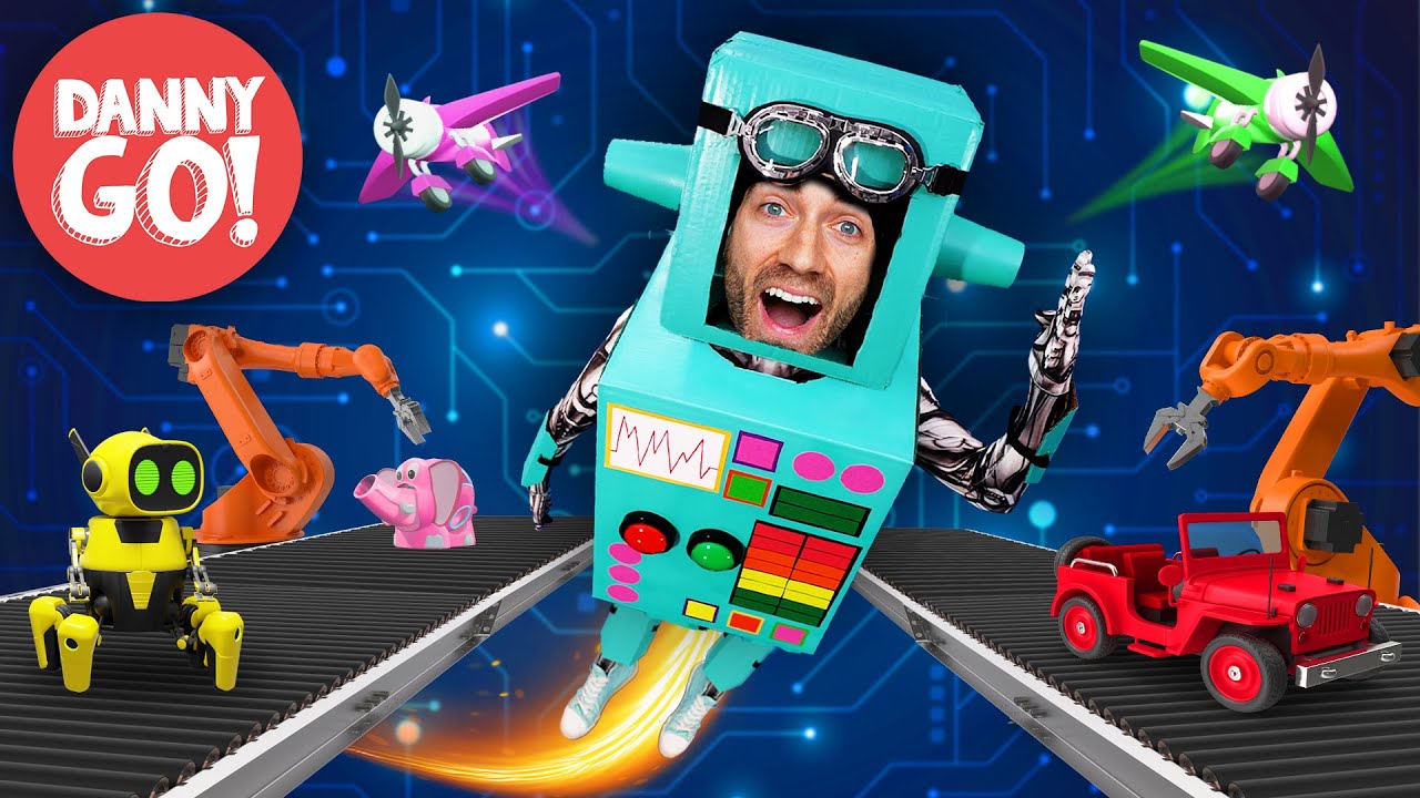Robot Energy Toy Factory Adventure  Robot Dance Brain Break  Danny Go Songs for Kids