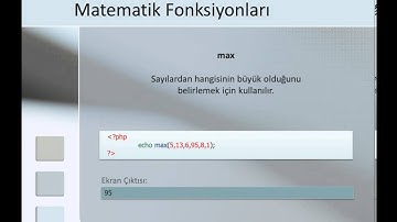 PHP : Dahili Fonksiyonlar(Matematik Fonksiyonları)