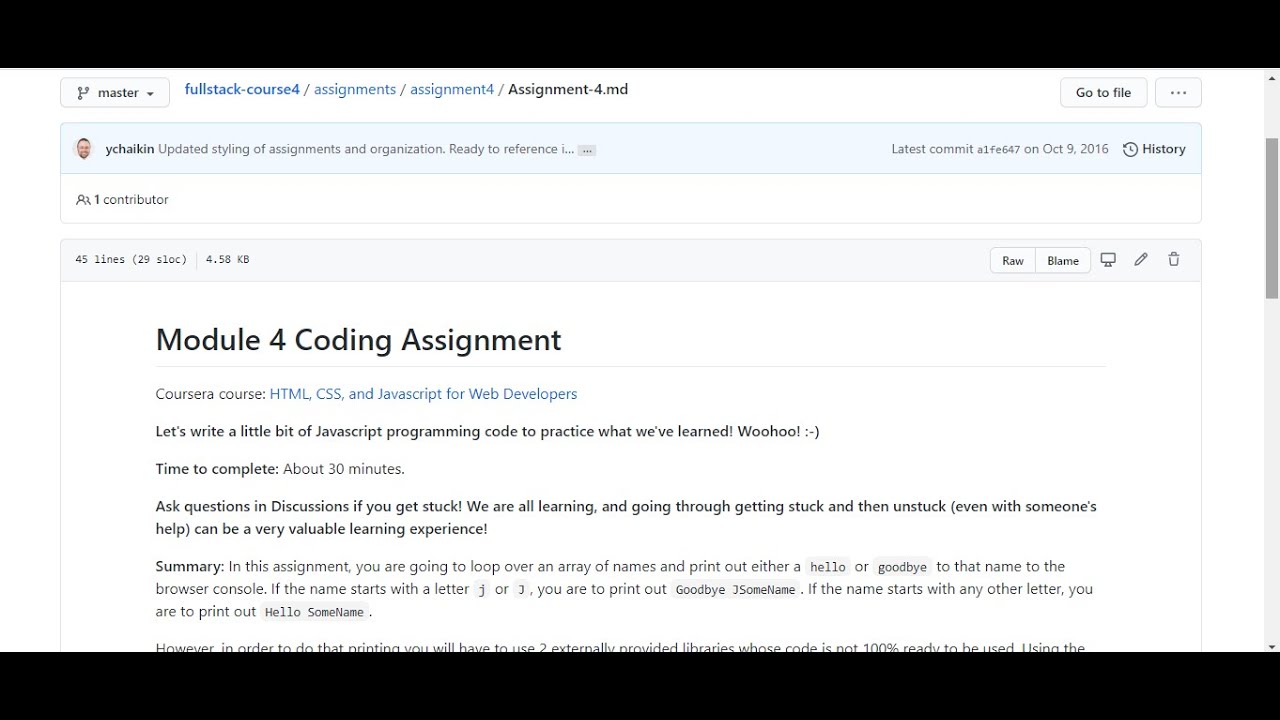 coursera html css and javascript assignment solutions