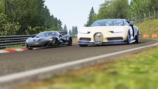 McLaren P1 vs Bugatti Chiron at Nordschleife