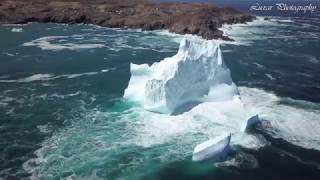 Drone footage of a massive 28-meters-tall iceberg!