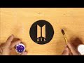 BTS glass painting 🖌️🎨 , easy acrylic painting for beginners
