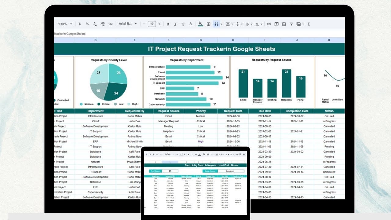 IT Project Request Tracker in Google Sheets - YouTube