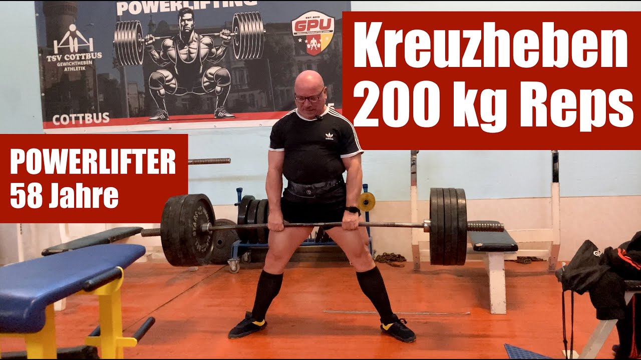 200 kg Kreuzheben auf Reps und ich probiere den Hookgrip aus - 58 Jahre alter Powerlifter