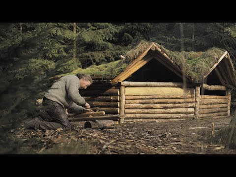 Bushcraft Build: 13 Shelter/Fire Cabin - Handles for the lower windows.