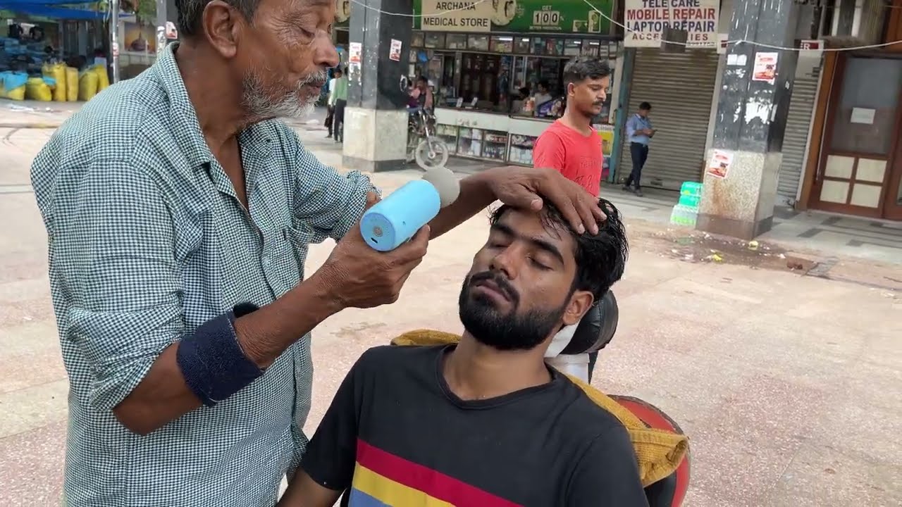 Traditional Indian head massage by Waris Barber | Unreal Experience | BarberVibes ASMR