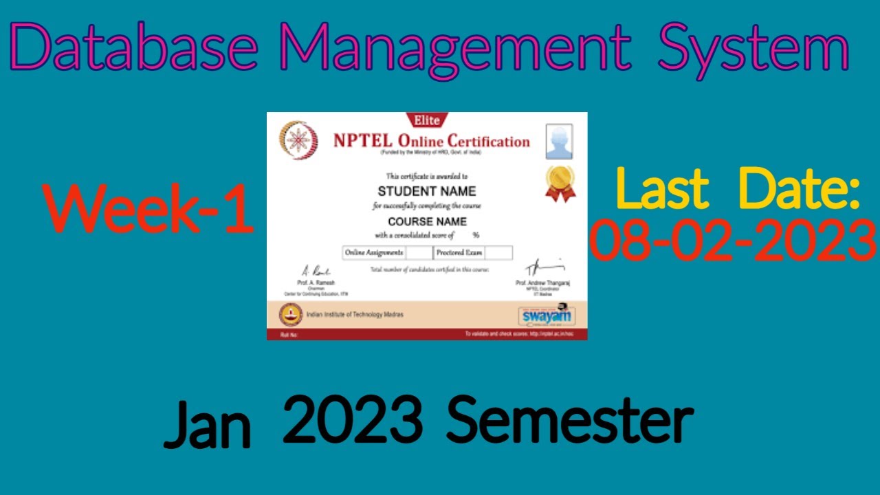 database management system nptel week 1 assignment answers