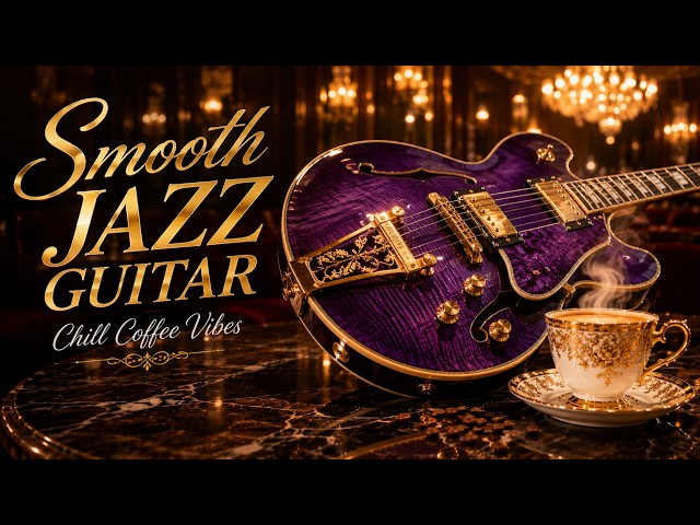 Smooth Jazz Guitar Music – Cozy Coffee house ☕ Study, Work