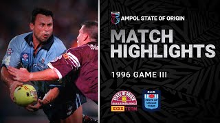 QLD Maroons v NSW Blues Match Highlights | Game III, 1996 | State of Origin | NRL