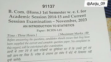 Statistics | bcom hons | sem - 1| mdu | #old_question_paper #brainwave_anju #mduexam2023 #bcomhons
