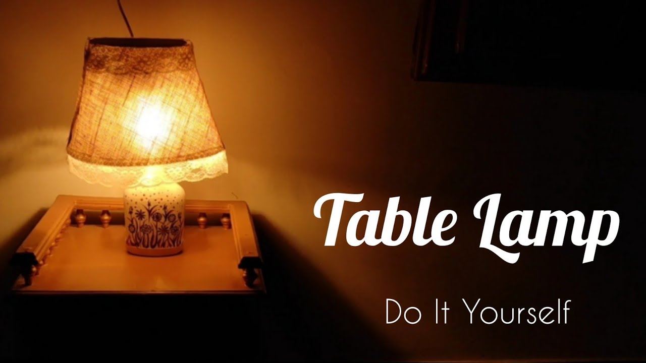 How to make table lamp at homeEasy way of lamp makingtable lamp tutorial night lamp making 