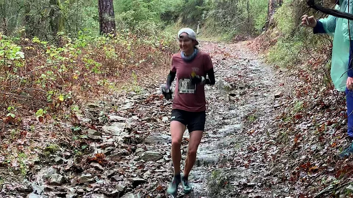 Rachel Drake crossing Knickerbocker Creek