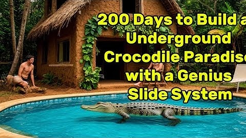 200 Days to Build an Underground Crocodile Paradise with a Genius Slide System@Primitive Wild Build 