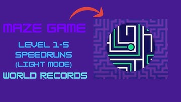 Maze Level 1-5 Light Mode Speedrun (5 MORE WORLD RECORDS)