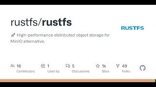 GitHub - rustfs/rustfs: 🚀 High-performance distributed object storage for MinIO alternative.