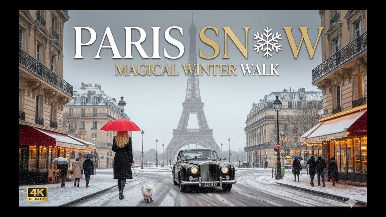 ❄️ Heavy Snow in Paris 🇫🇷 2026 | Iconic Landmarks Blanketed in White 4K