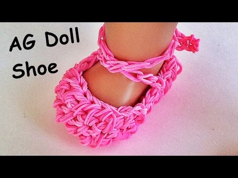 Download Rainbow Loom / American Girl Doll shoes / Ballet slippers Made with Loom bands - YouTube