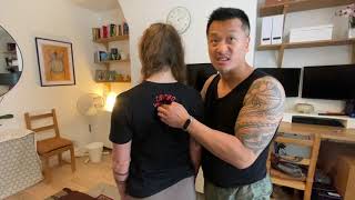 CRACKS AND TINGLES FOR 🇩🇪 MUY THAI FIGHTER P1 #ASMR #MASAGE #MASTER TAO CHI KAI #TCK