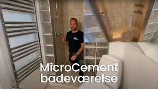 MicroCement badeværelse | Badeværelse før og efter MicroCement