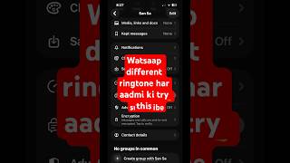 Ab WhatsApp me sabka ringtone alag hoga 🤯 (new setting)#watsapp #mobiletricks #rigtone