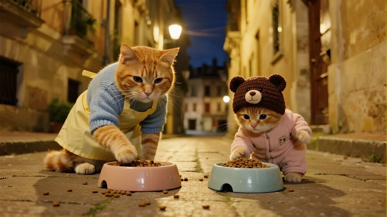 Mama cat taught ginger kitten a lesson about the value of food!🍲Compilation